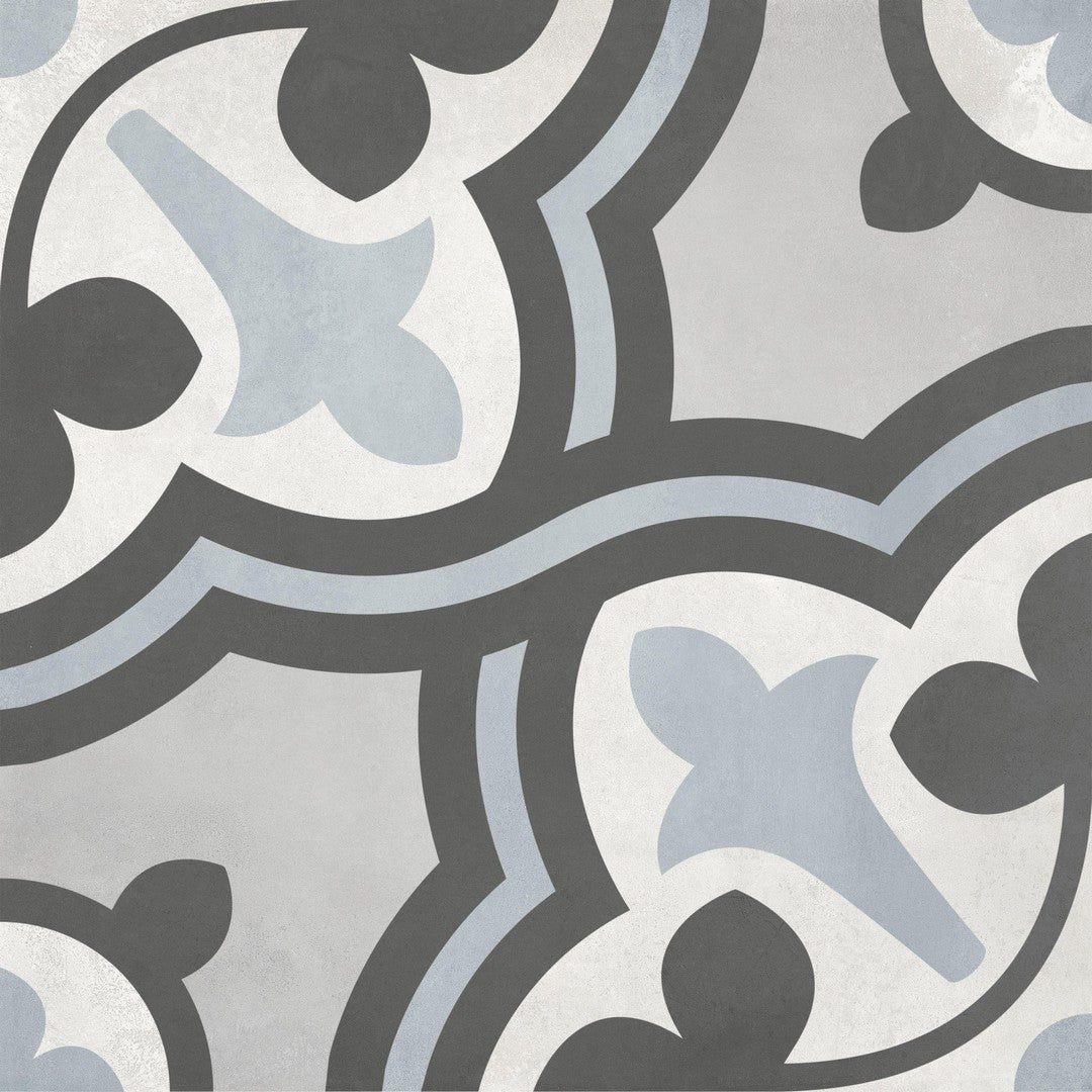 Tesoro Form 8" x 8" Pressed Matte Baroque Deco Porcelain Tile