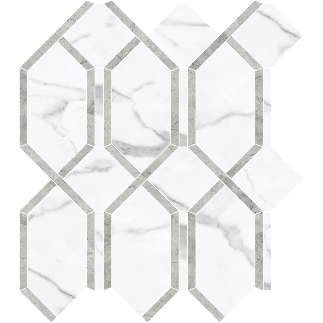 Tesoro La Marca 13.75" x 11.75" Rectified Polished Modella Porcelain Mosaic