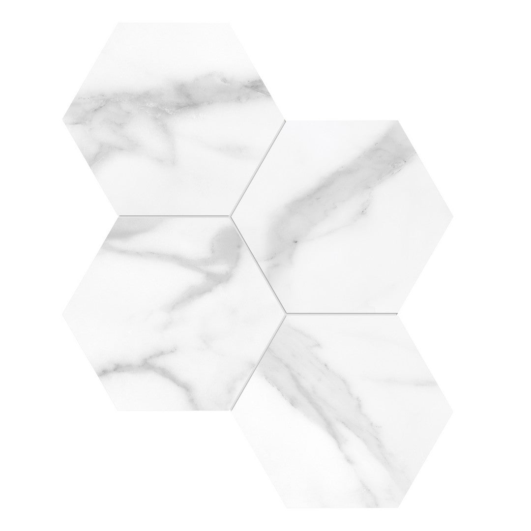 Tesoro La Marca 11.5" x 12" Rectified Polished 6" Hexagon Porcelain Mosaic