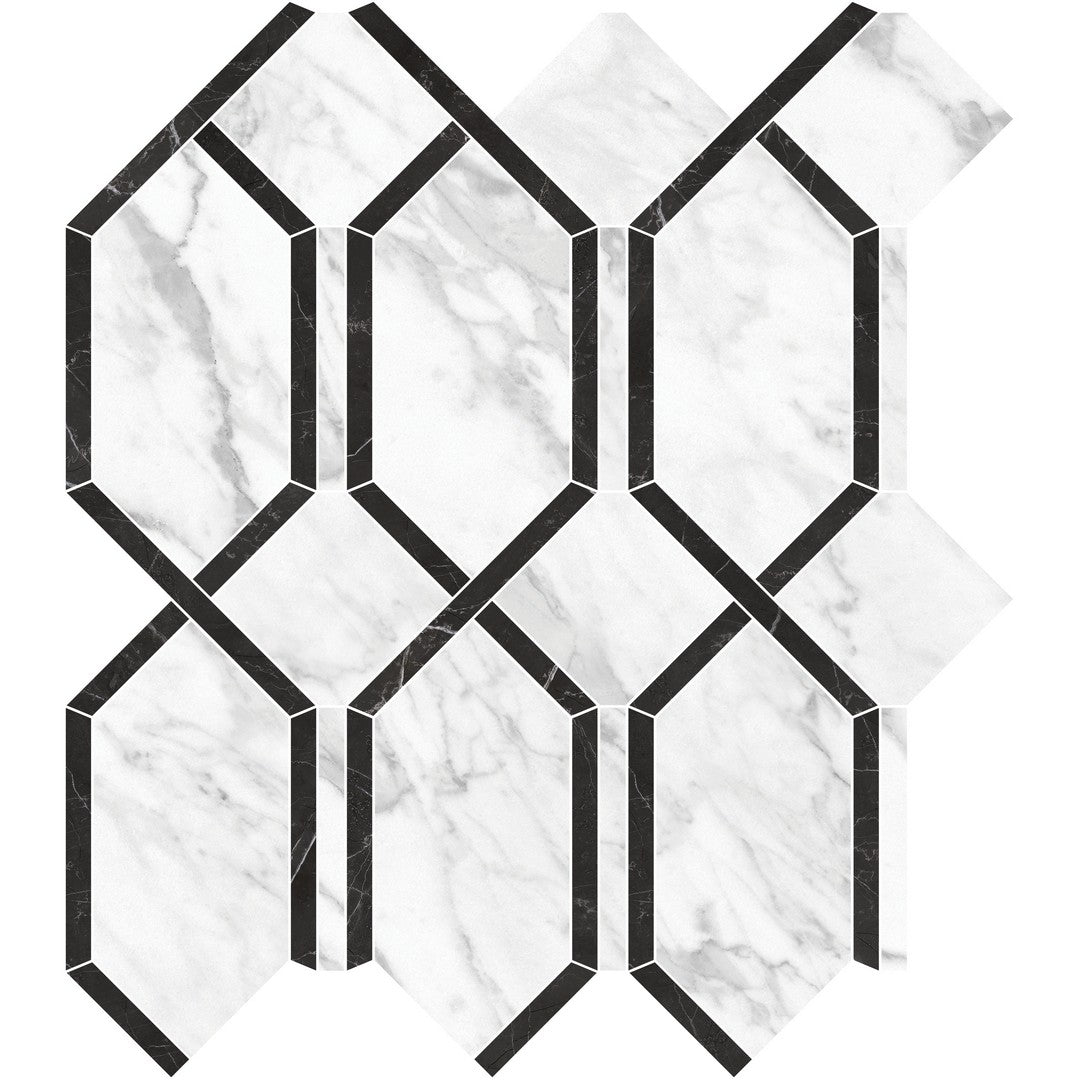 Tesoro La Marca 13.75" x 11.75" Rectified Polished Modella Porcelain Mosaic