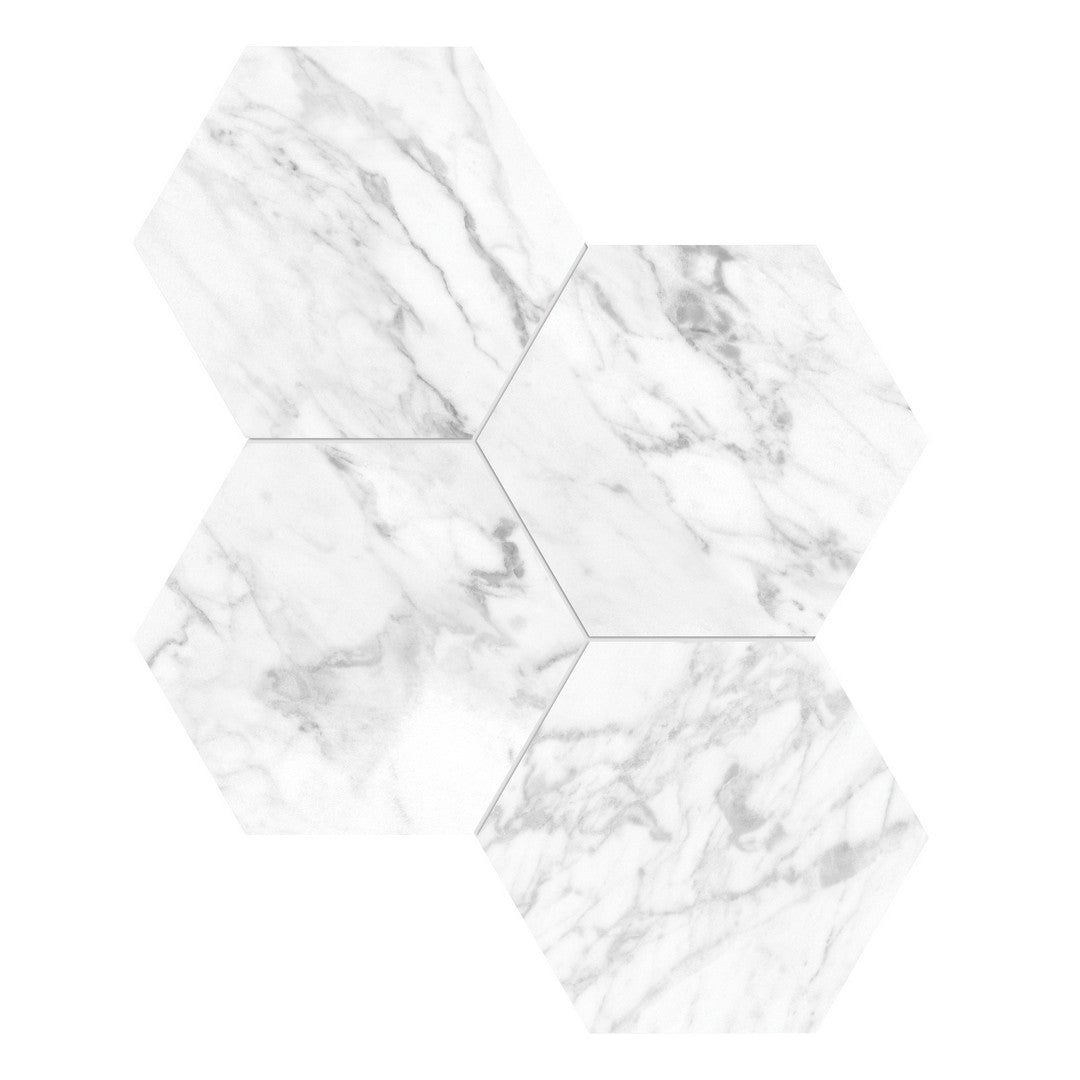 Tesoro La Marca 11.5" x 12" Rectified Polished 6" Hexagon Porcelain Mosaic