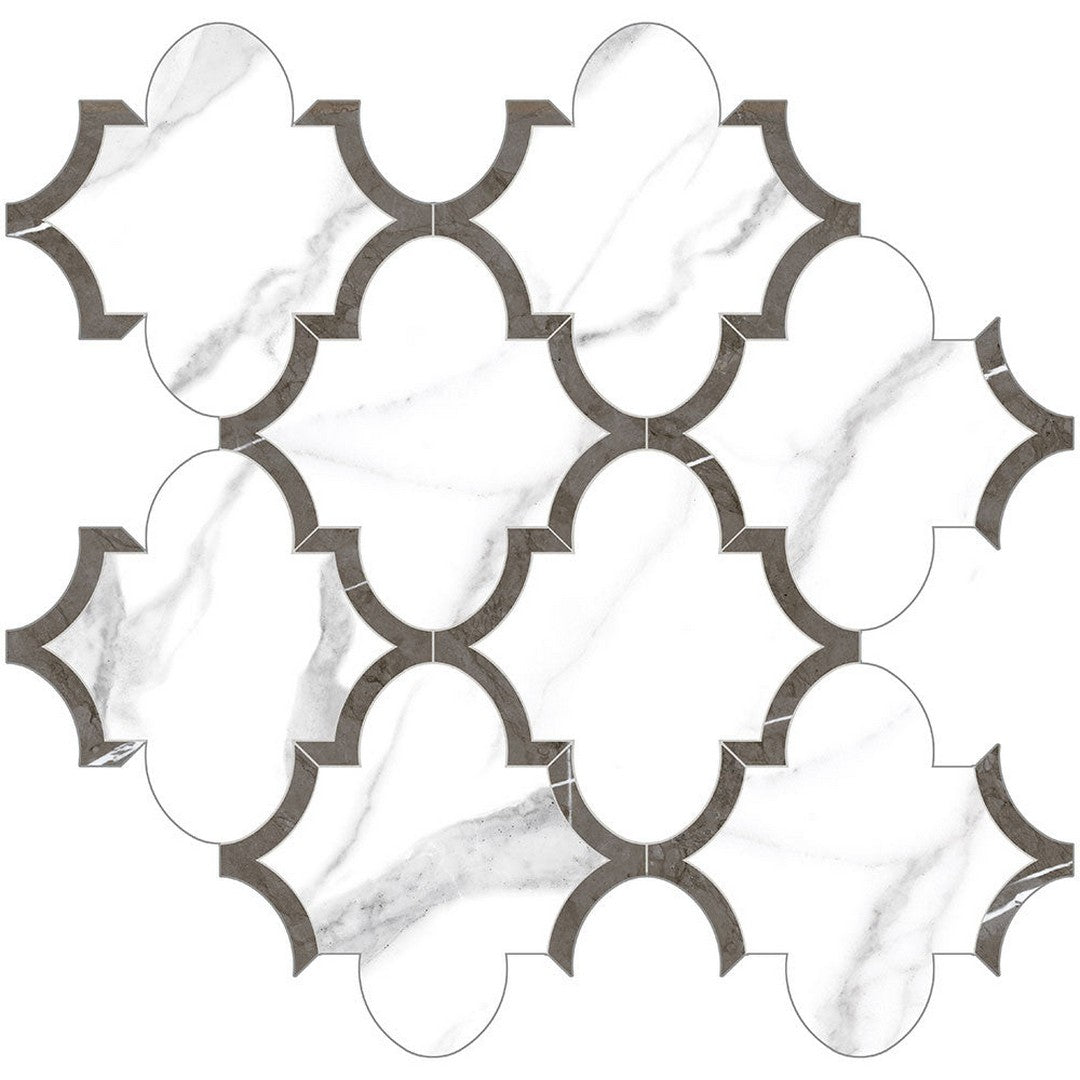 Tesoro Mayfair 11.75" x 11.75" Rectified Polished Arabesque Porcelain Mosaic