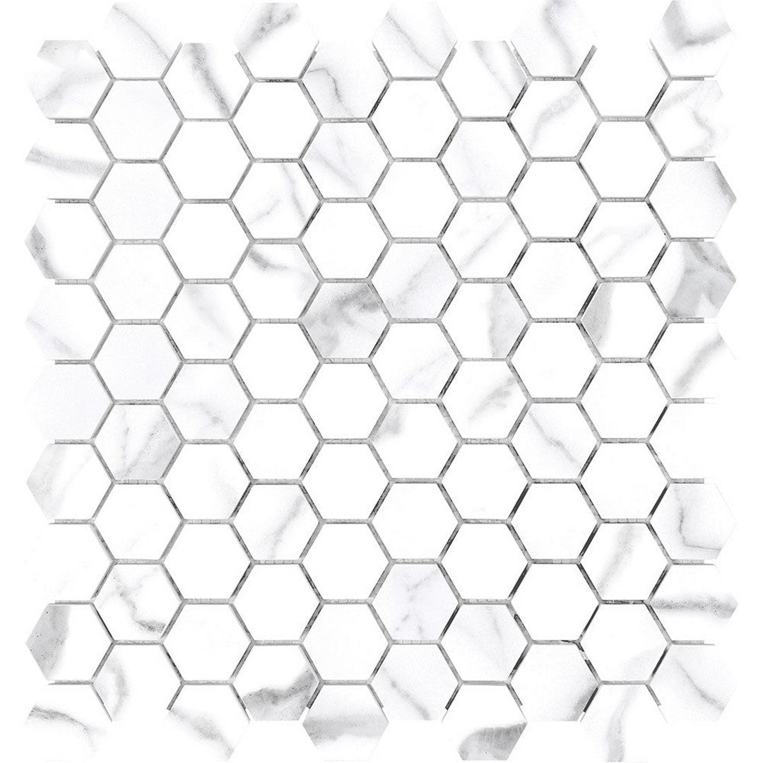 Tesoro Mayfair 11.5" x 12" Rectified Polished 1.25" Hexagon Porcelain Mosaic