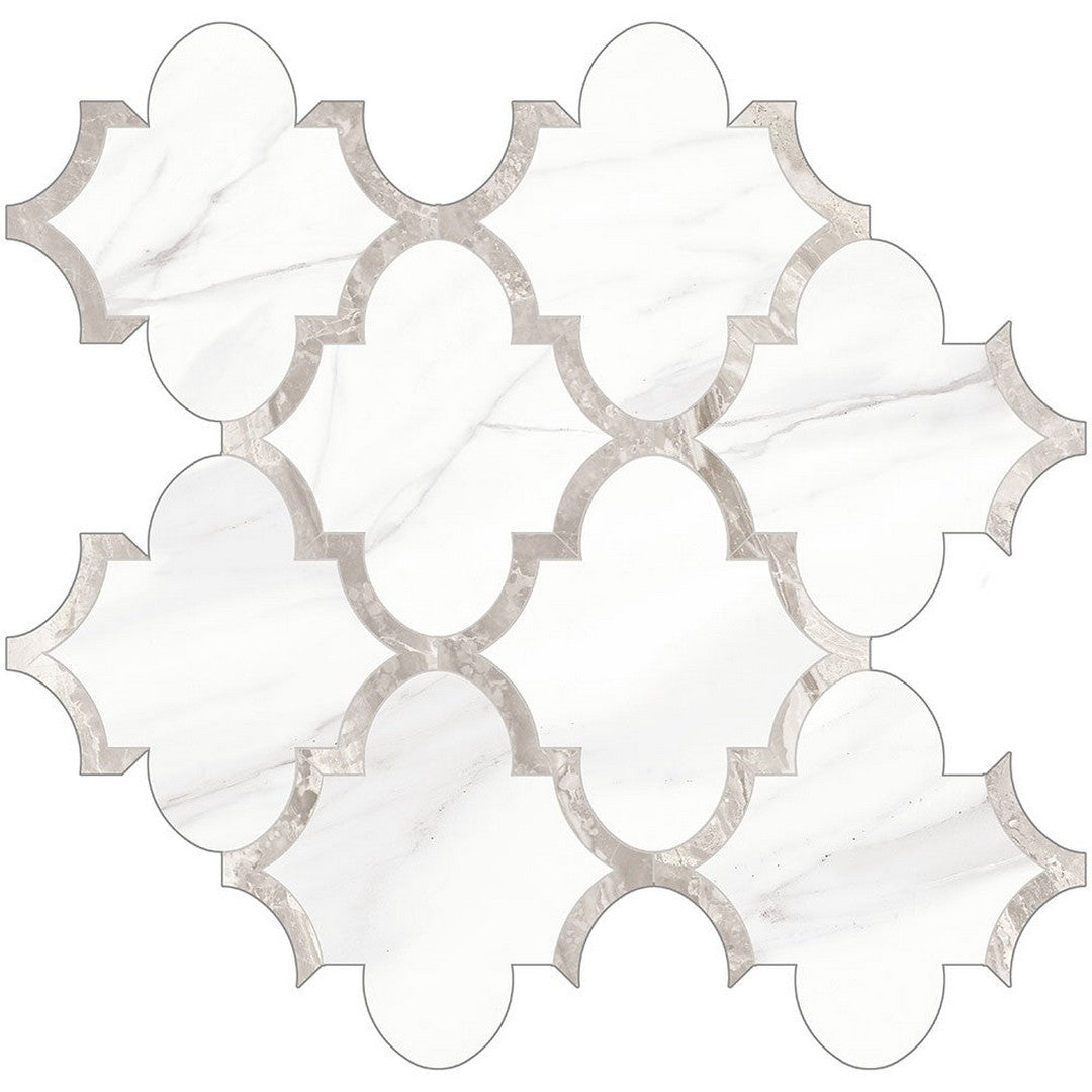 Tesoro Mayfair 11.75" x 11.75" Rectified Polished Arabesque Porcelain Mosaic