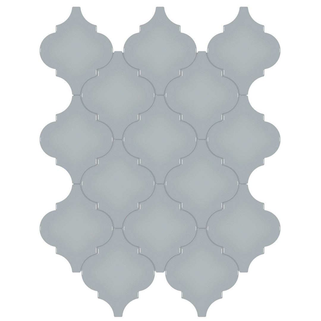Tesoro Soho 13.25" x 12" Beveled Glossy Porcelain Arabesque Mosaic