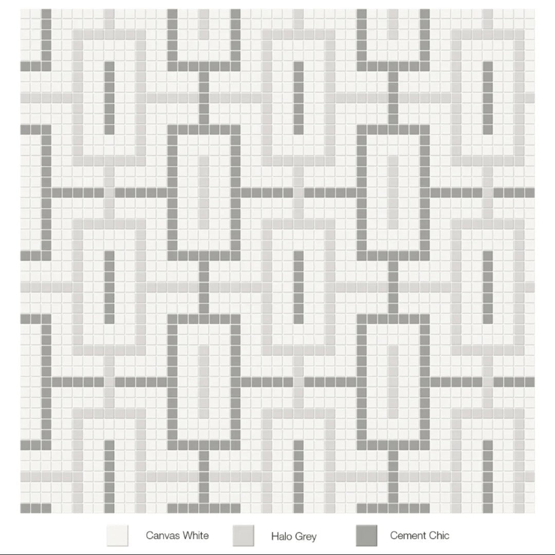 Tesoro Soho 11.5" x 11.5" Pressed Matte Porcelain Chain Blend Mosaic