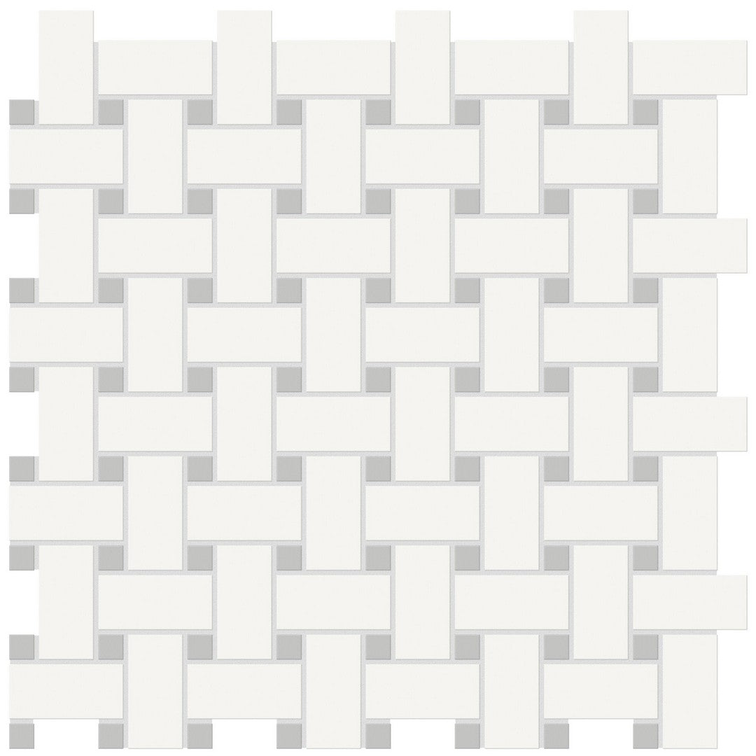 Tesoro Soho 11.75" x 11.75" Pressed Matte Porcelain Basketweave Mosaic