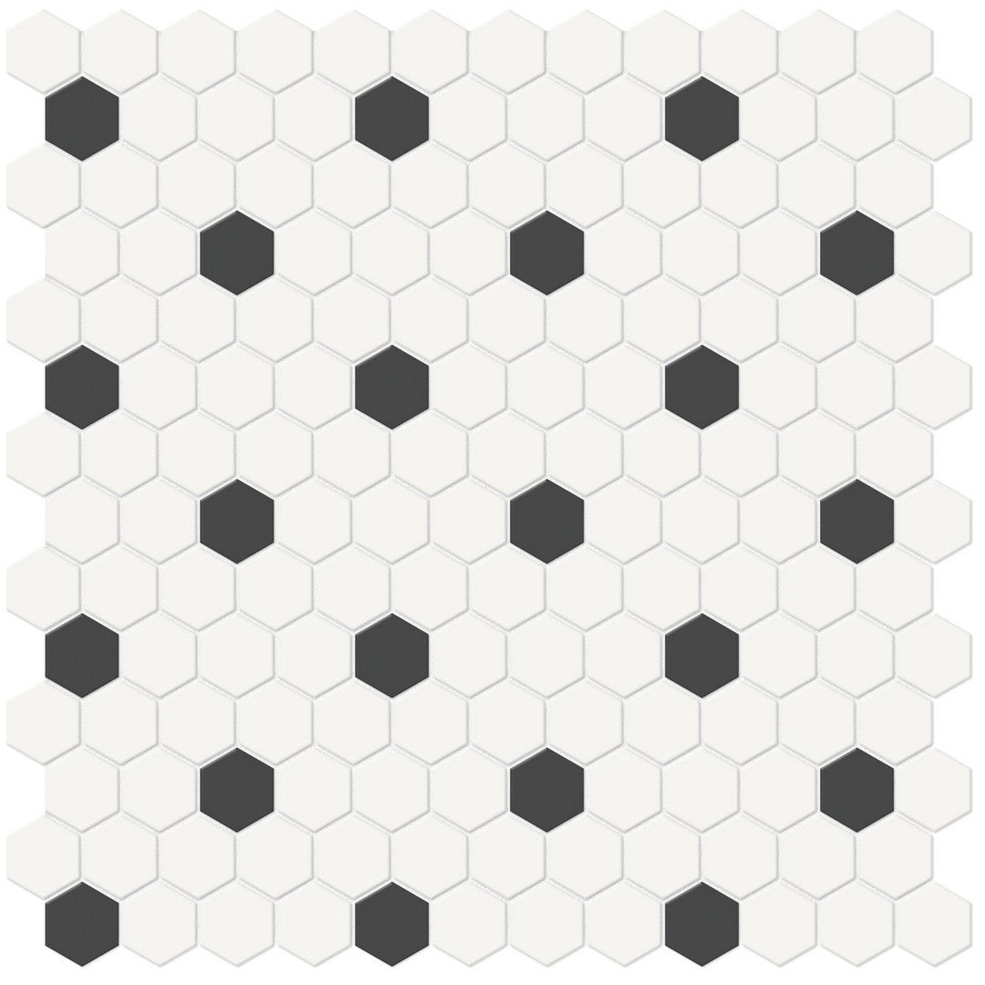 Tesoro Soho 11.75" x 11.5" Pressed Matte Porcelain 1" Hexagon Decorative Mosaic