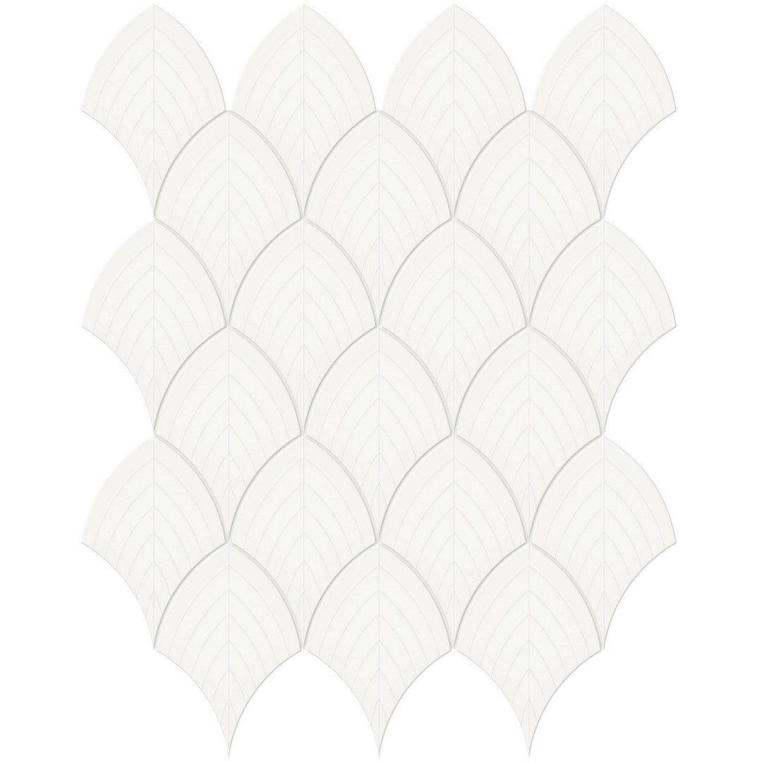 Tesoro Soho 13.25" x 10.75" Pressed  Porcelain Scallop Mosaic