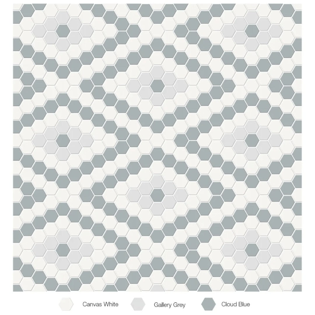 Tesoro Soho 13.25" x 7.75" Pressed Matte Porcelain Diamond Blend Mosaic