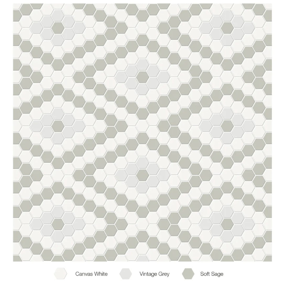 Tesoro Soho 13.25" x 7.75" Pressed Matte Porcelain Diamond Blend Mosaic