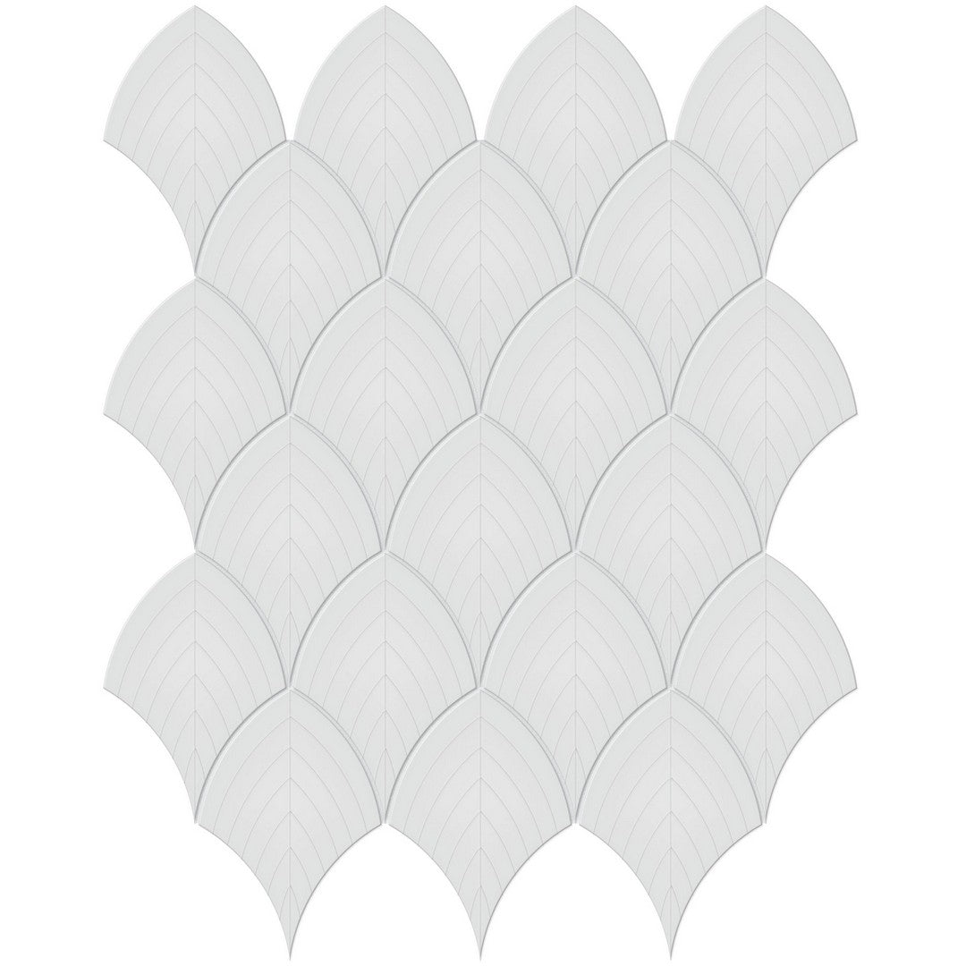 Tesoro Soho 13.25" x 10.75" Pressed  Porcelain Scallop Mosaic
