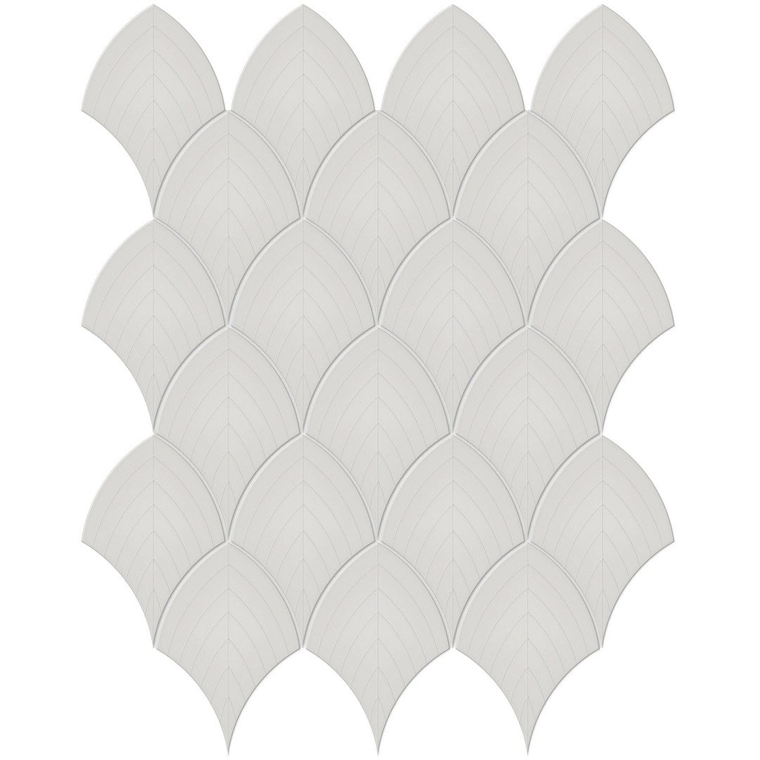 Tesoro Soho 13.25" x 10.75" Pressed  Porcelain Scallop Mosaic