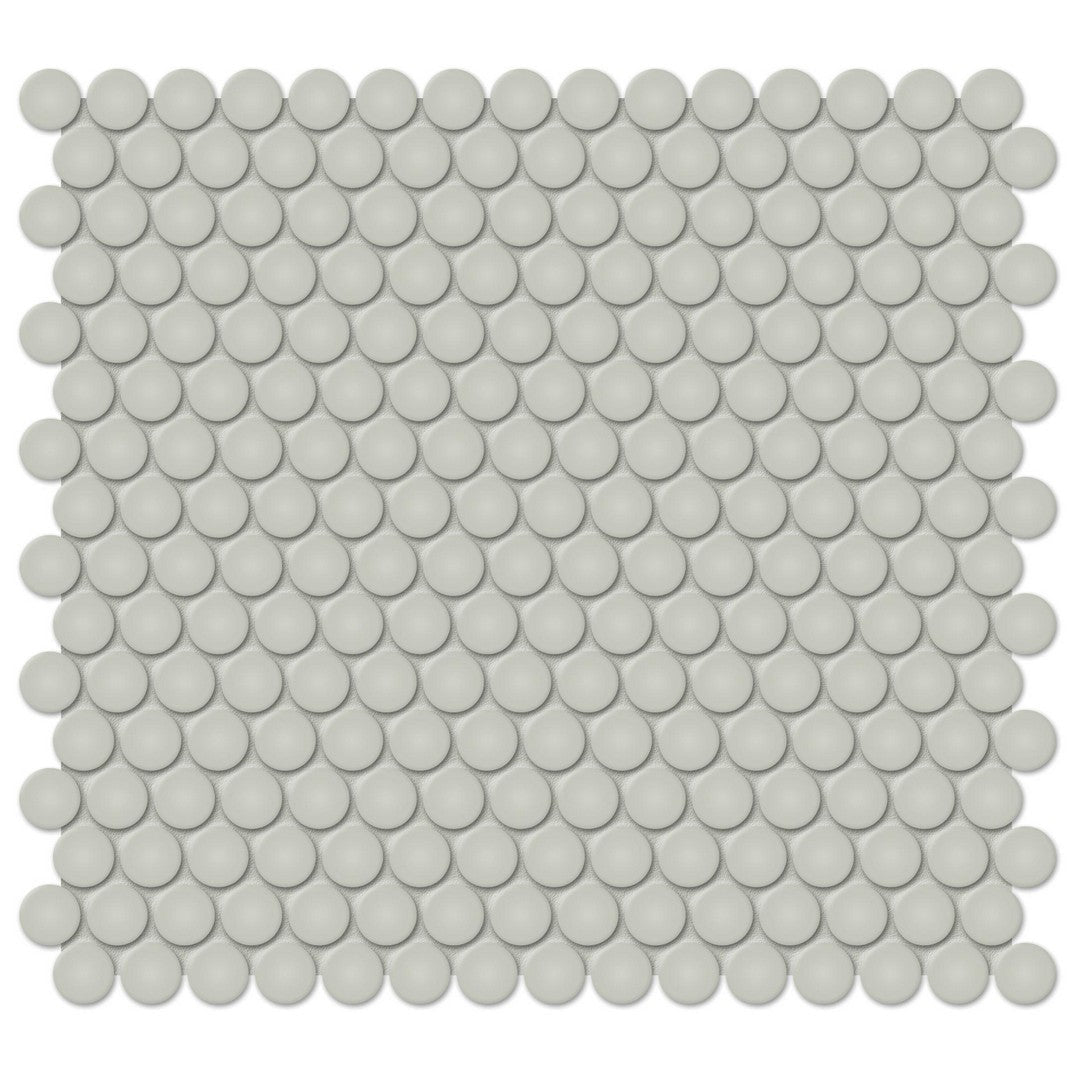 Tesoro Soho 12.25" x 11.5" Pressed Matte Porcelain Penny Round Mosaic