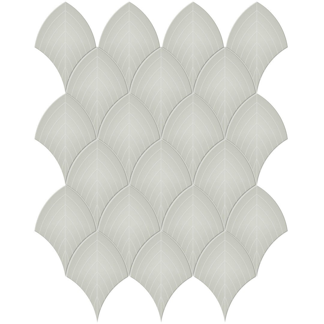 Tesoro Soho 13.25" x 10.75" Pressed  Porcelain Scallop Mosaic