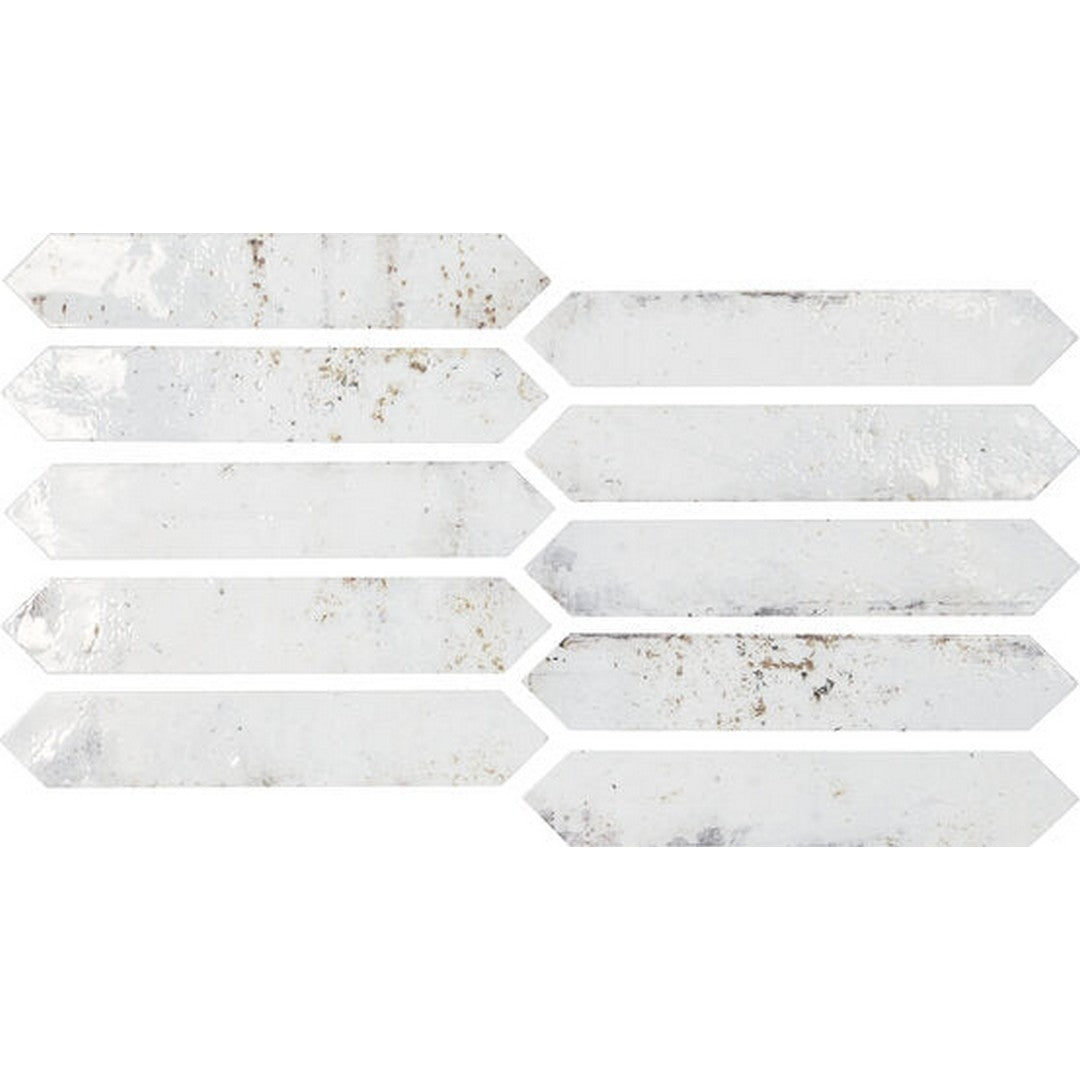 Tesoro Grunge 2" x 10" Pressed Glossy Ceramic Picket Wall Tile