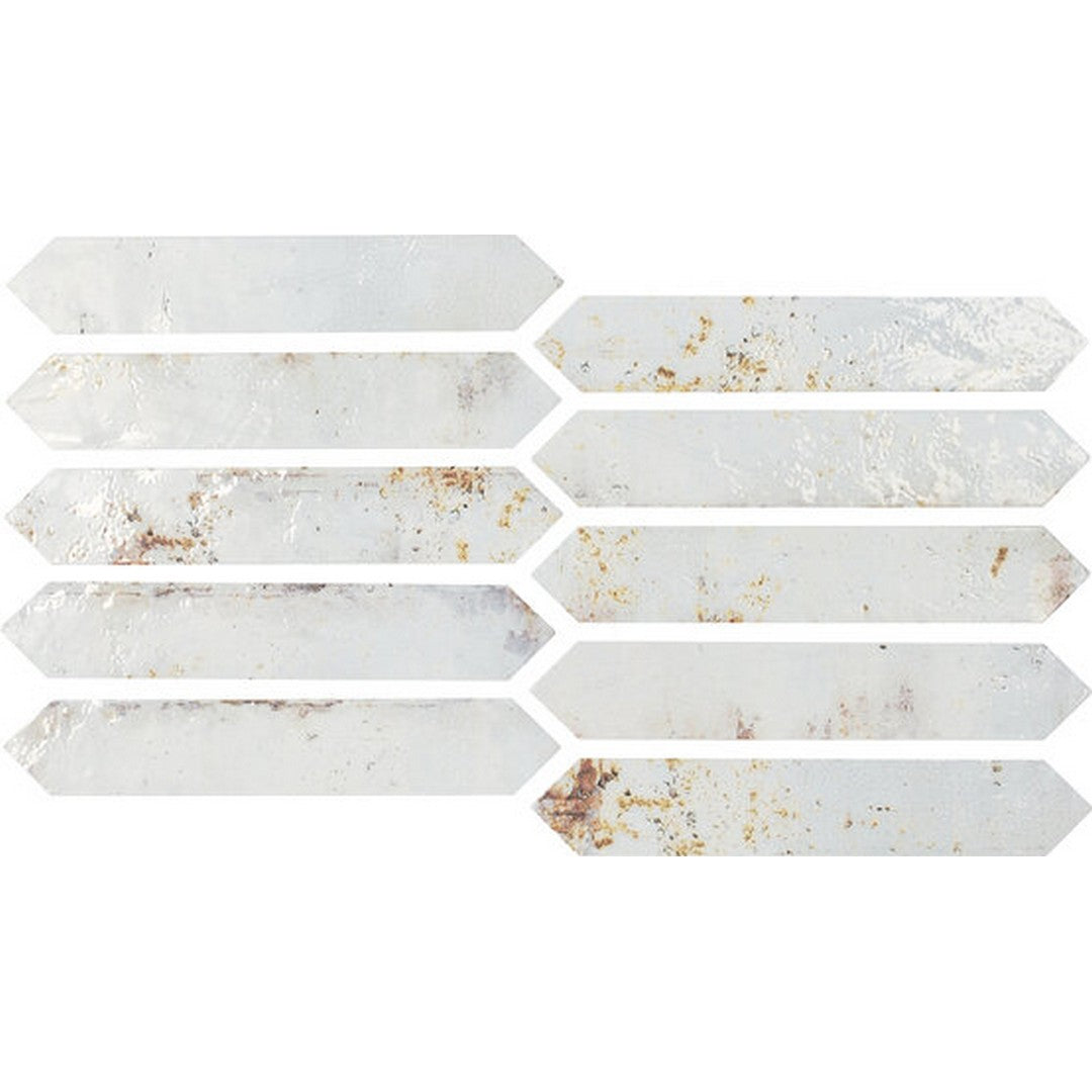 Tesoro Grunge 2" x 10" Pressed Glossy Ceramic Picket Wall Tile