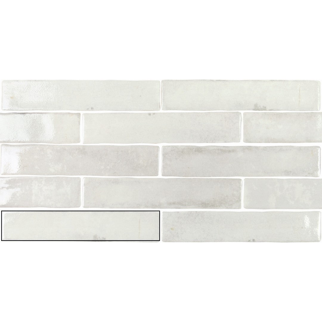 Tesoro Old Savannah 2" x 10" Pressed Glossy Subway Ceramic Wall Tile