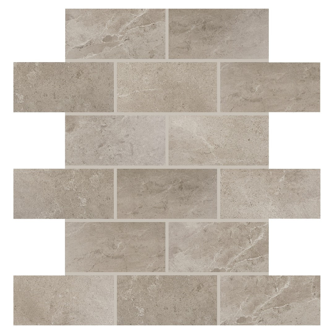 Daltile Artiquity 12" x 12" Matte Glazed Ceramic 2x4" Brick Joint Mosaic