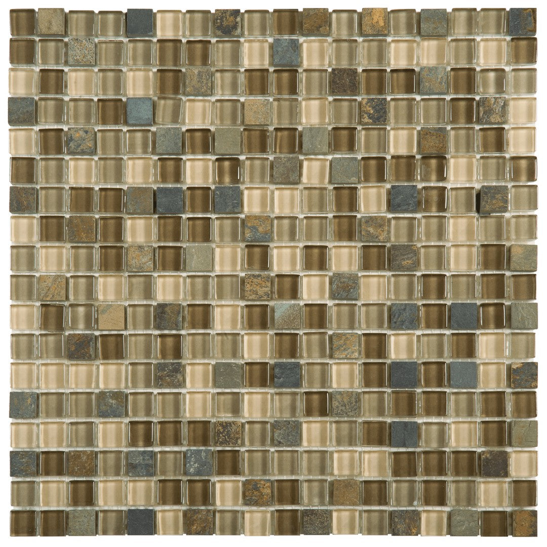 Bati Orient Terrazzo 12" x 12" Slate & Glass 0.63" Mosaic