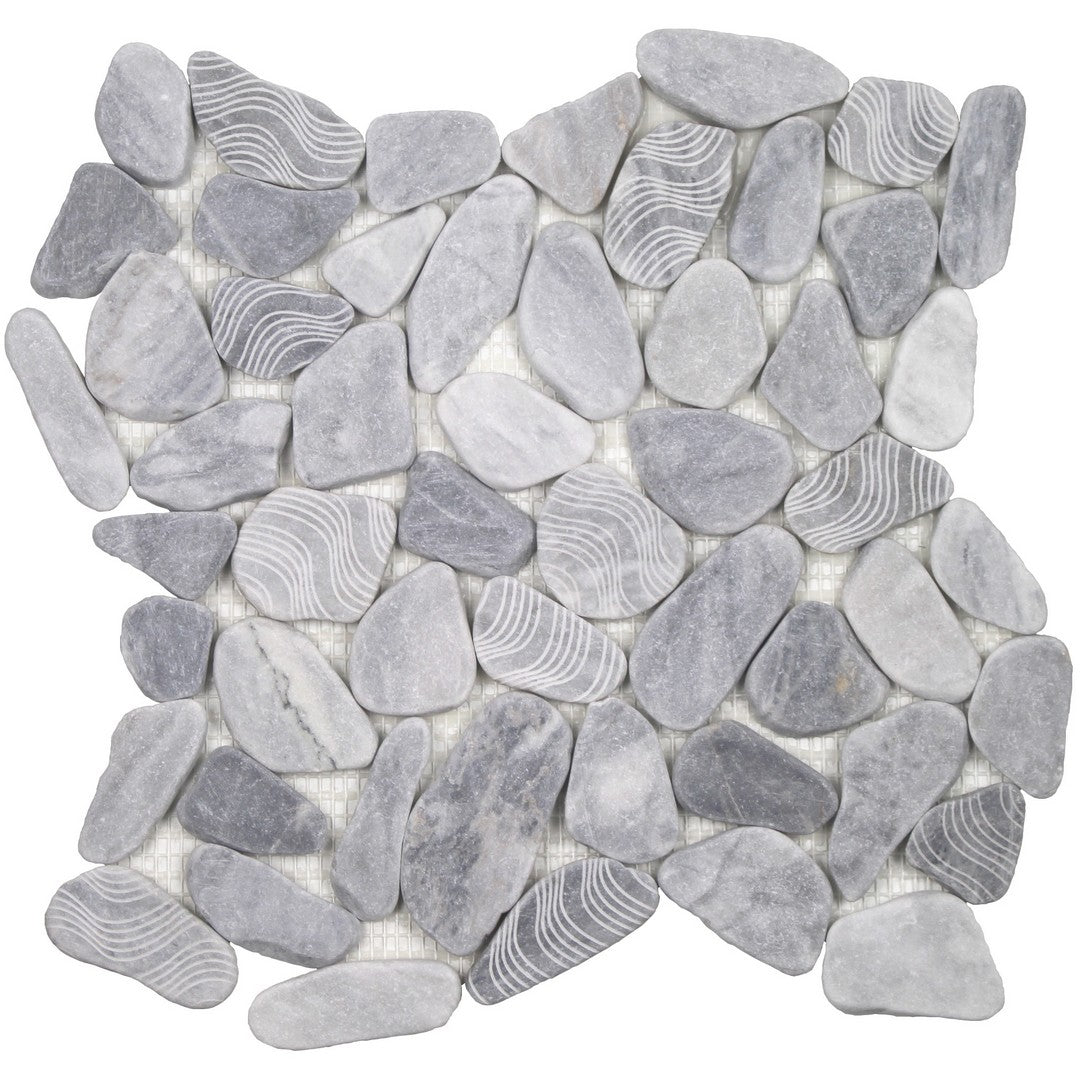 Tesoro Ocean Stones 12" x 12" Natural Stone Sliced Mosaic