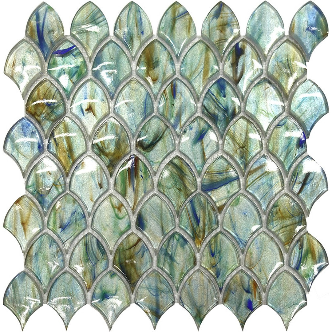 MiR Alma Glamour Scale Glossy 10.8" x 11.3" Glass Mosaic