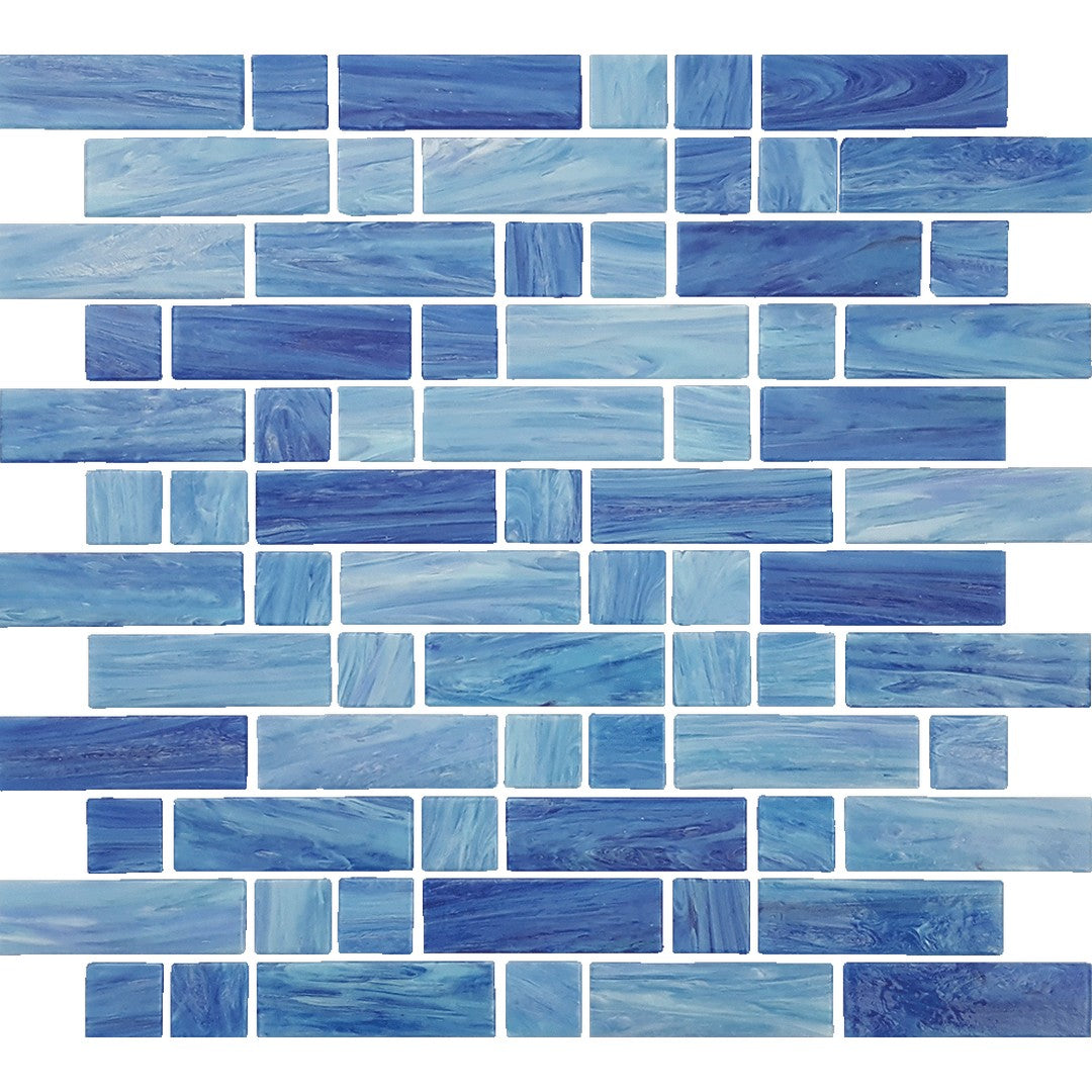 Tesoro Dash 11.75" x 12" Mixed Linear Blend Glass Mosaic