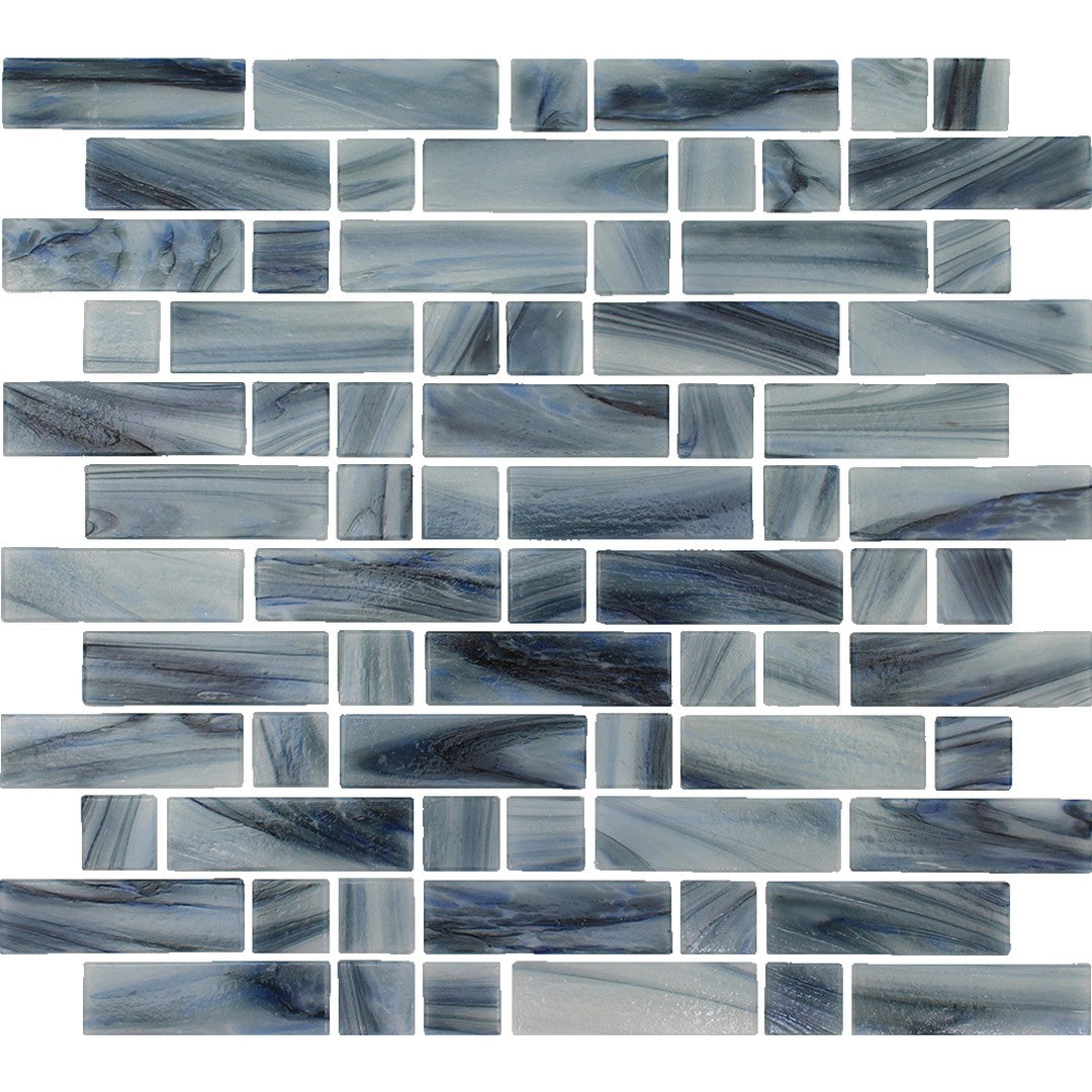 Tesoro Dash 11.75" x 12" Mixed Linear Blend Glass Mosaic
