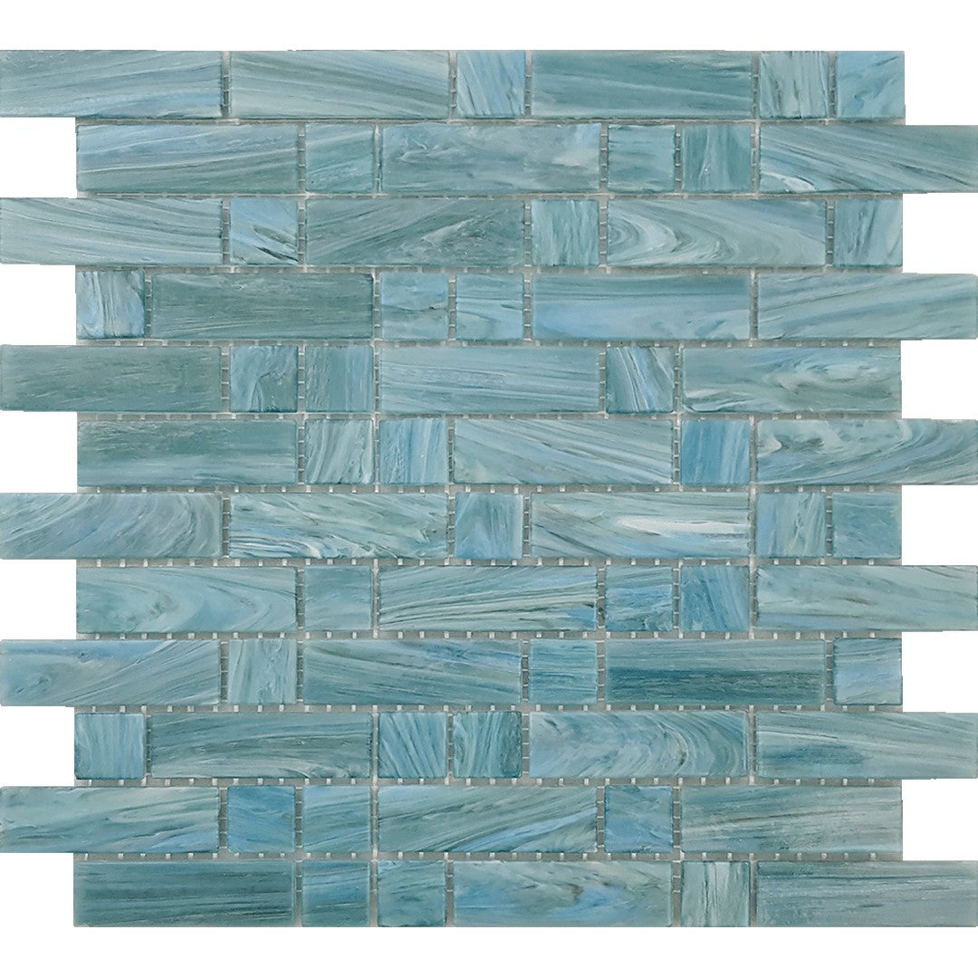 Tesoro Dash 11.75" x 12" Mixed Linear Blend Glass Mosaic
