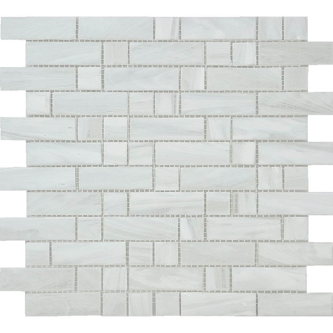 Tesoro Dash 11.75" x 12" Mixed Linear Blend Glass Mosaic