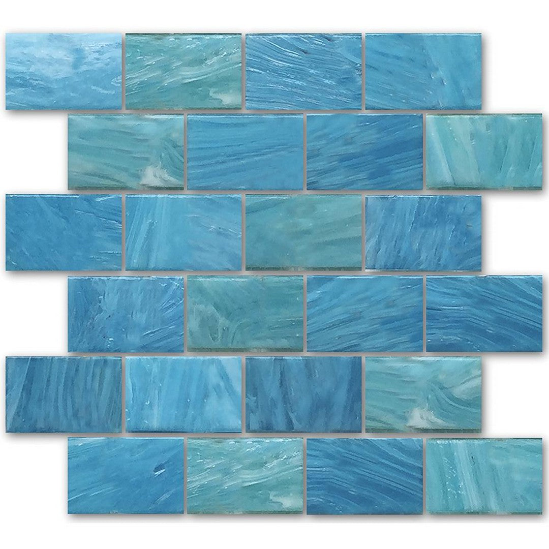 Tesoro Garden Wall 12" x 12" Interlocking Staggered Glass Mosaic