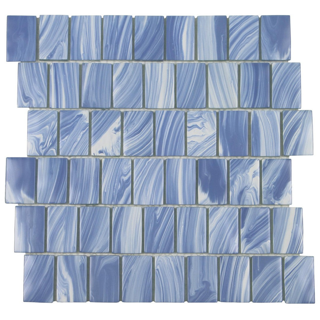 Tesoro Slip Stream 11.75" x 11.5" Stacked Glass Mosaic
