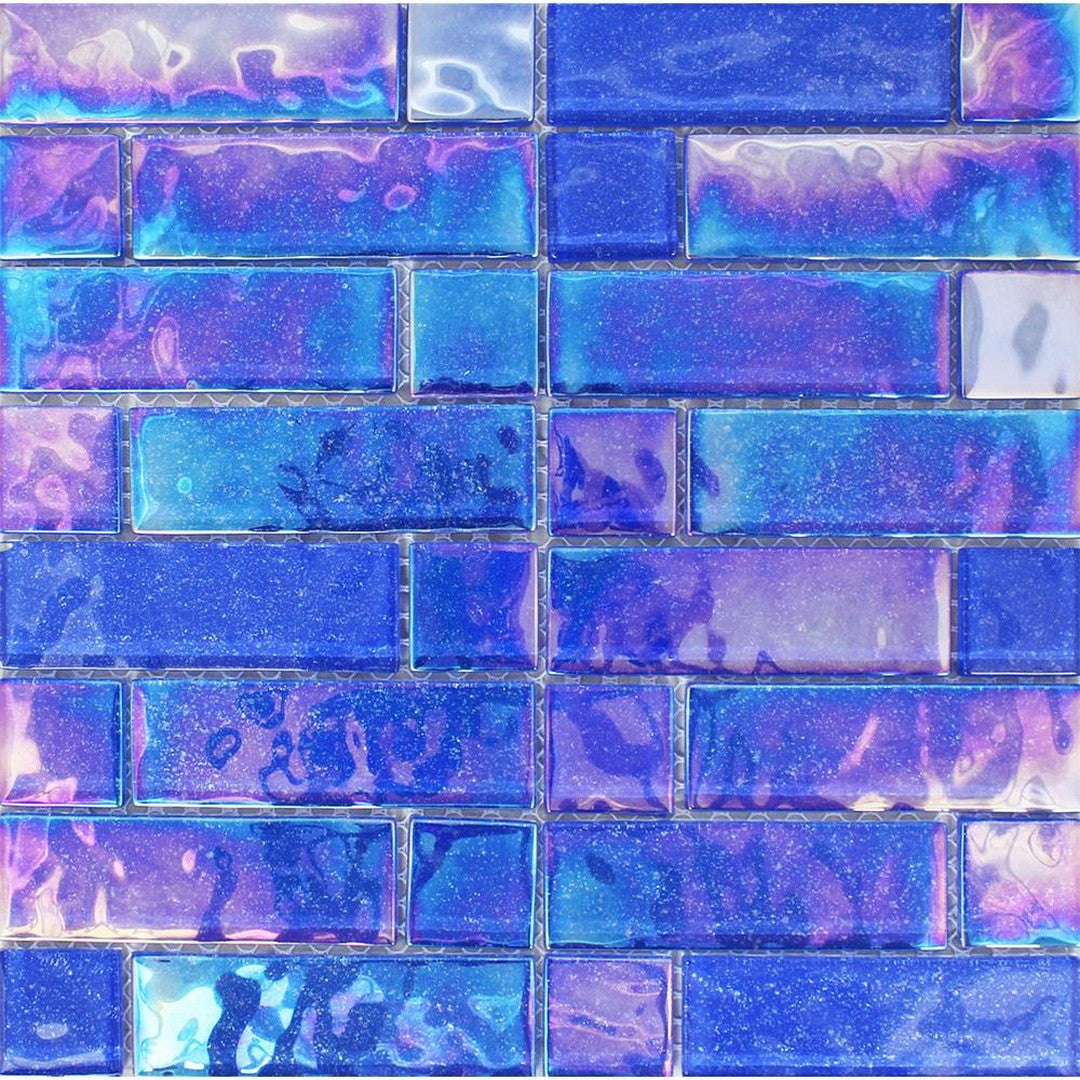 Tesoro Stardust 12" x 12" Glossy Multilinear Glass Mosaic