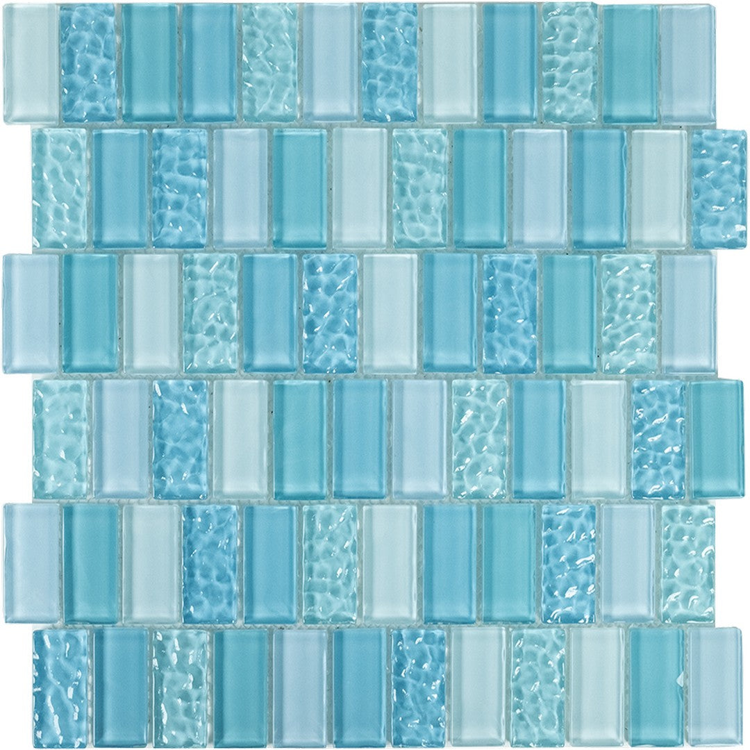 Tesoro Watercraft 11.75" x 11.75" Crystal Glass 1x2" Offset Mosaic