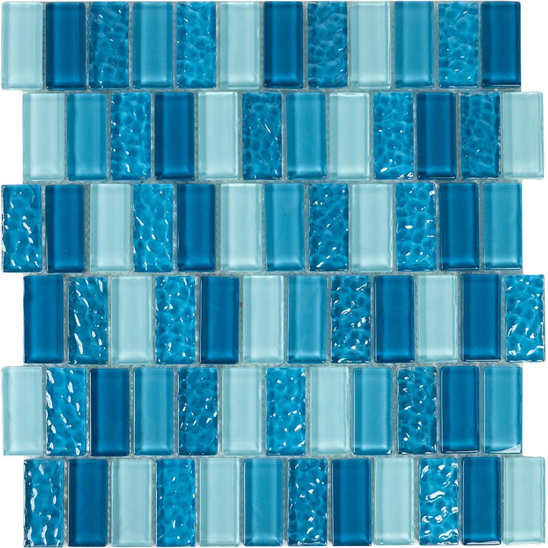Tesoro Watercraft 11.75" x 11.75" Crystal Glass 1x2" Offset Mosaic