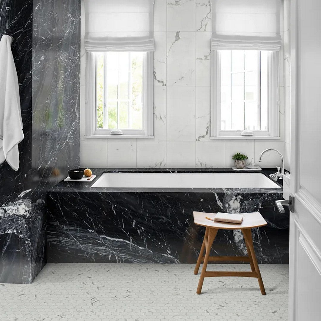 Arizona-Marvel-11-x-11-Matte-Rectified-Porcelain-2.62-Small-Hexagon-Mosaic-Calacatta-Apuano