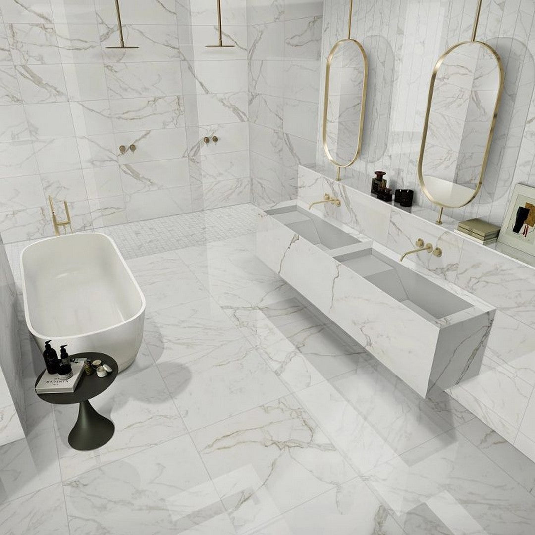 Arizona-Marvel-12-x-24-Polished-Rectified-Porcelain-Tile-Calacatta-Apuano