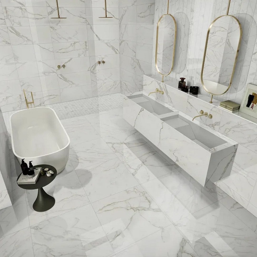 Arizona-Marvel-24-x-24-Polished-Rectified-Porcelain-Tile-Calacatta-Extra
