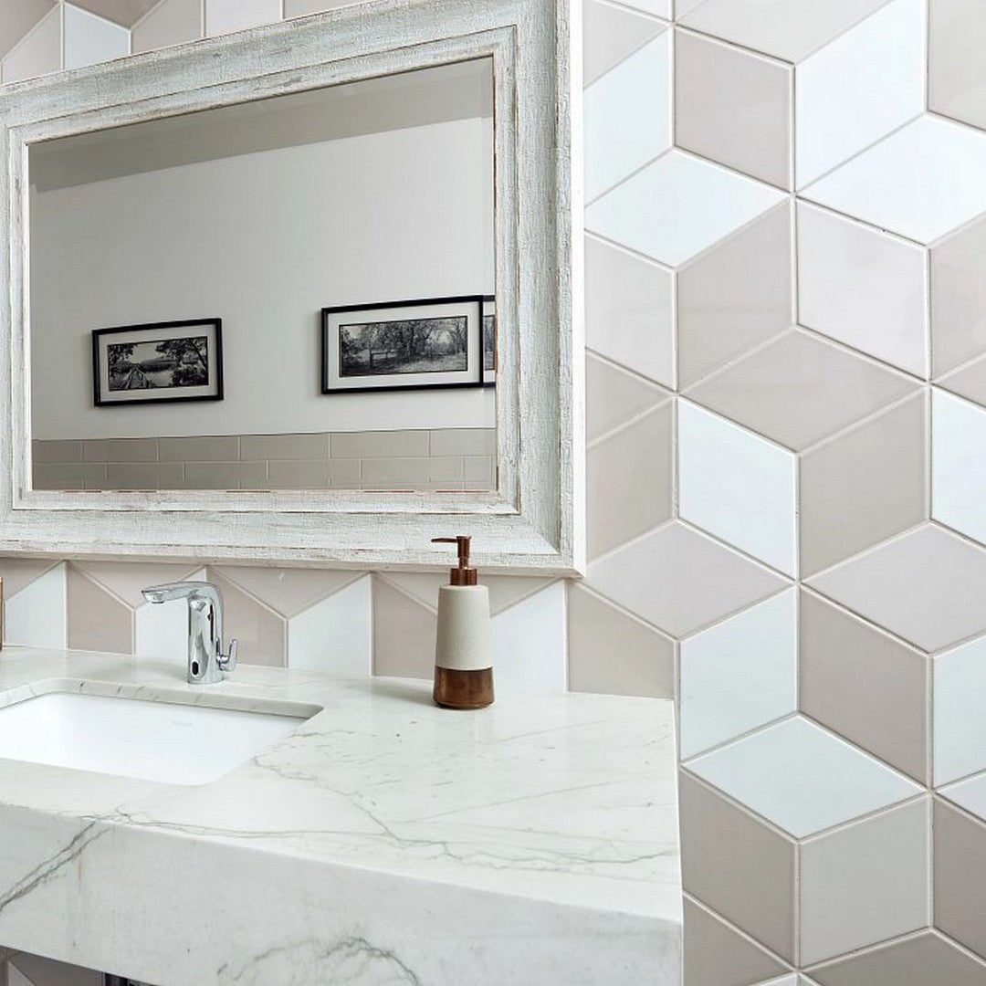 Arizona-Paloma-6-x-10-Glossy-Ceramic-Rhomboid-Wall-Tile-Alabaster