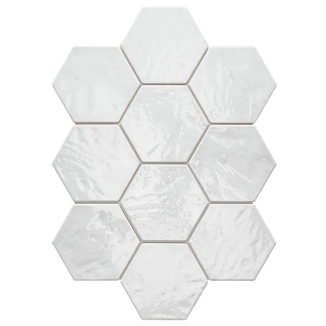 Arizona Spark 6" x 7" Glossy Ceramic Hexagon Wall Tile