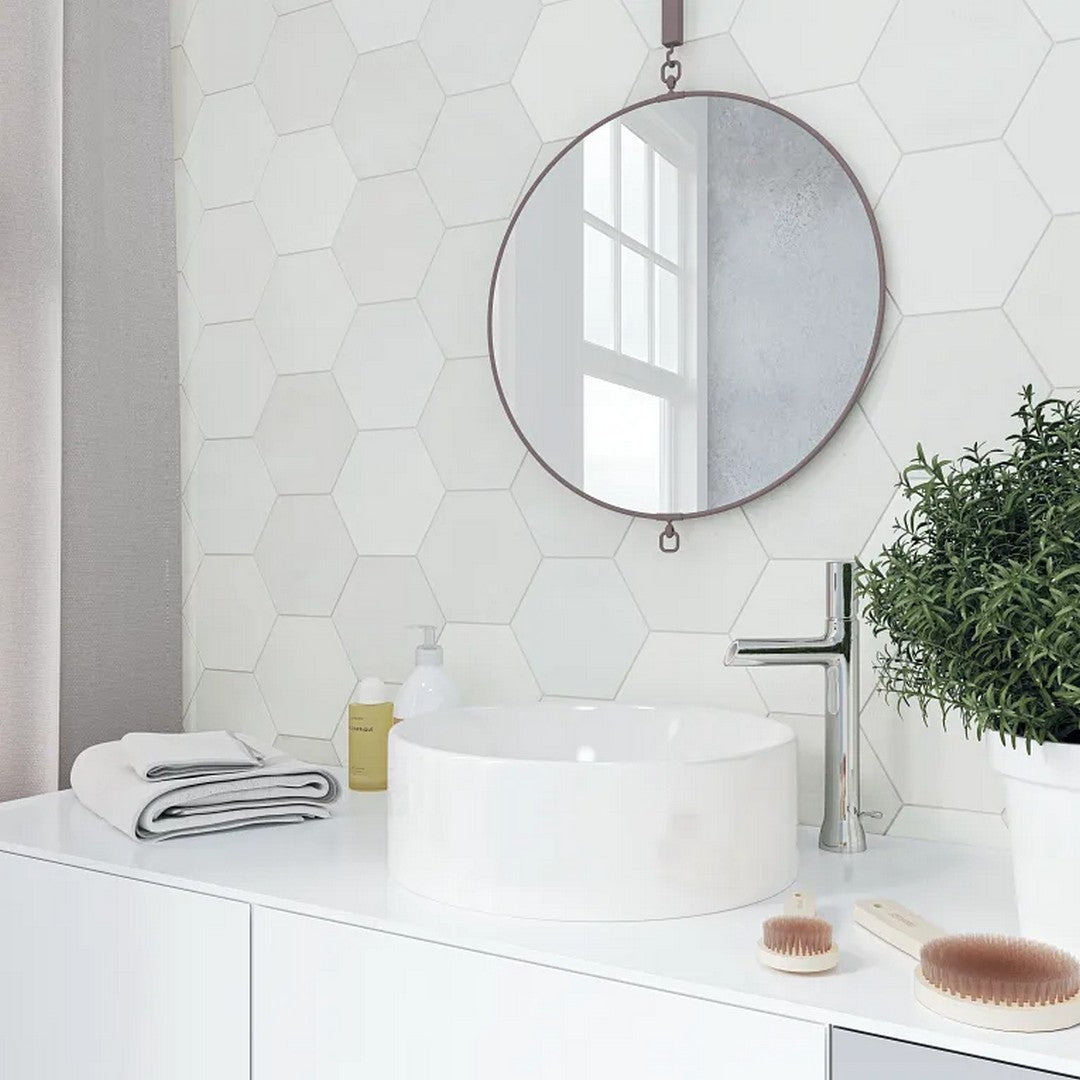 Arizona-Spark-6-x-7-Matte-Ceramic-Hexagon-Wall-Tile-White