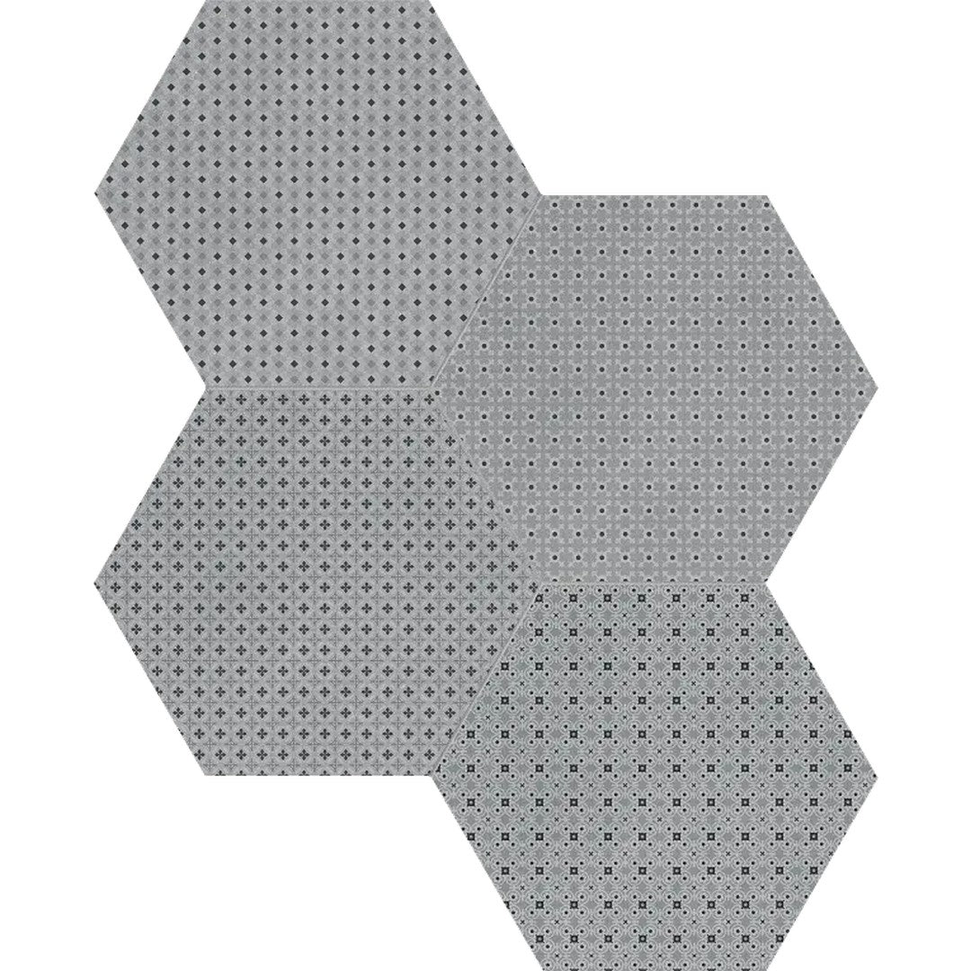 Arizona Tapestri 8.5" Glazed Porcelain Hexagon Mosaic