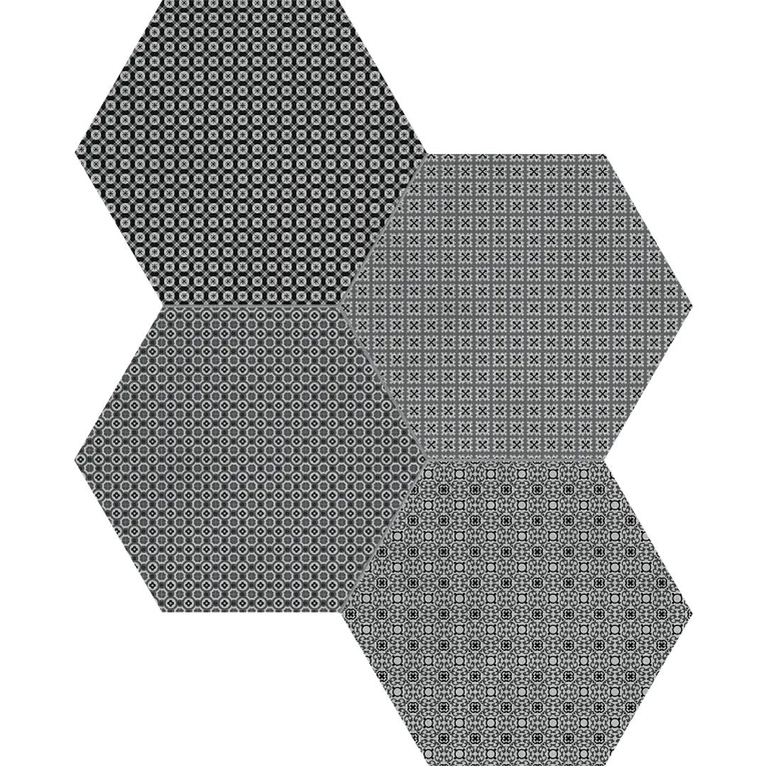 Arizona Tapestri 8.5" Glazed Porcelain Hexagon Mosaic