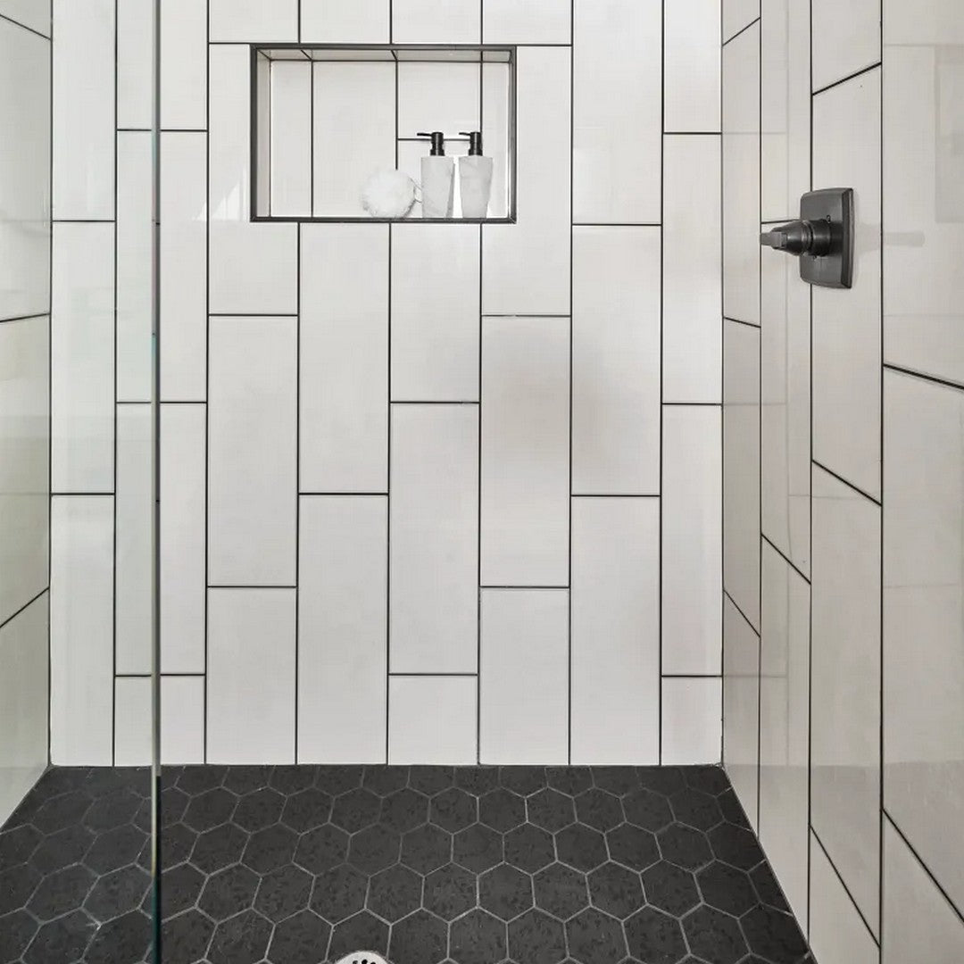 Arizona-Terrazzo-11-x-11.25-Rectified-Porcelain-4-Hexagon-Mosaic-Black