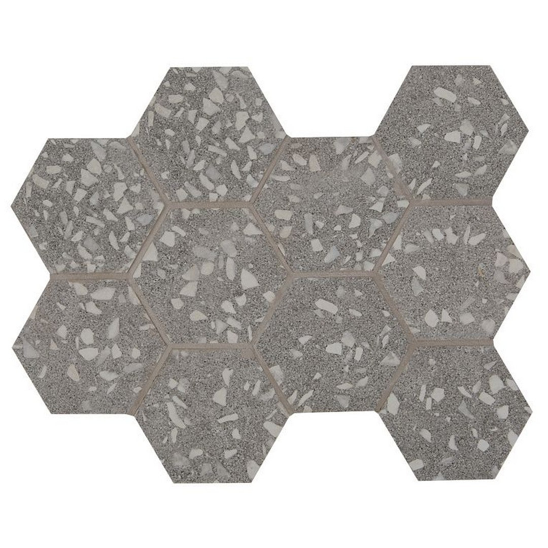 Arizona Terrazzo 11" x 11.25" Rectified Porcelain 4" Hexagon Mosaic