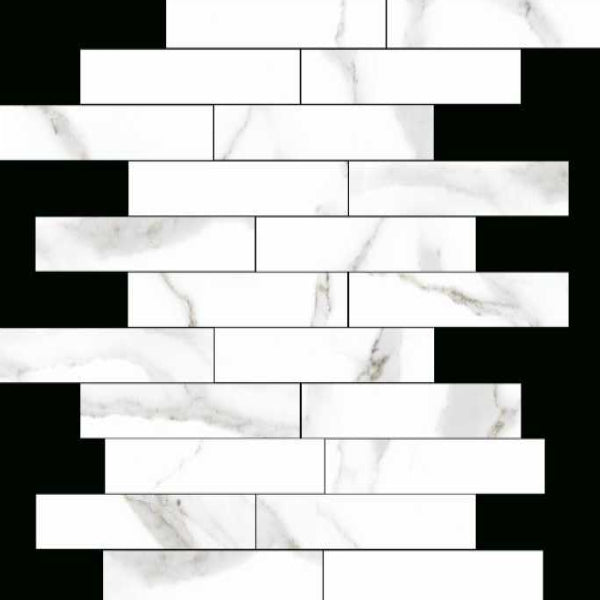 Happy Floors Alsacia 12" x 16" Interlocking Natural Porcelain Muretto Mosaic