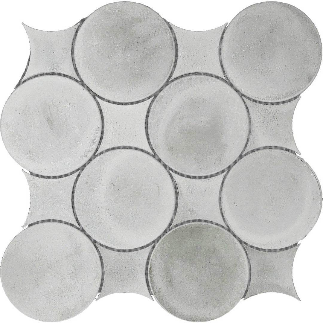 Bati Orient 12" x 12" Interlocking Concrete Circle Mosaic