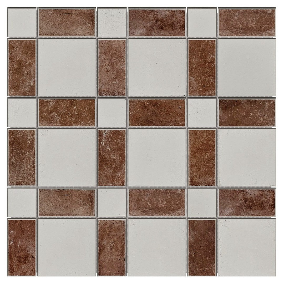 Bati Orient 12" x 12" Concrete Square Mix Mosaic