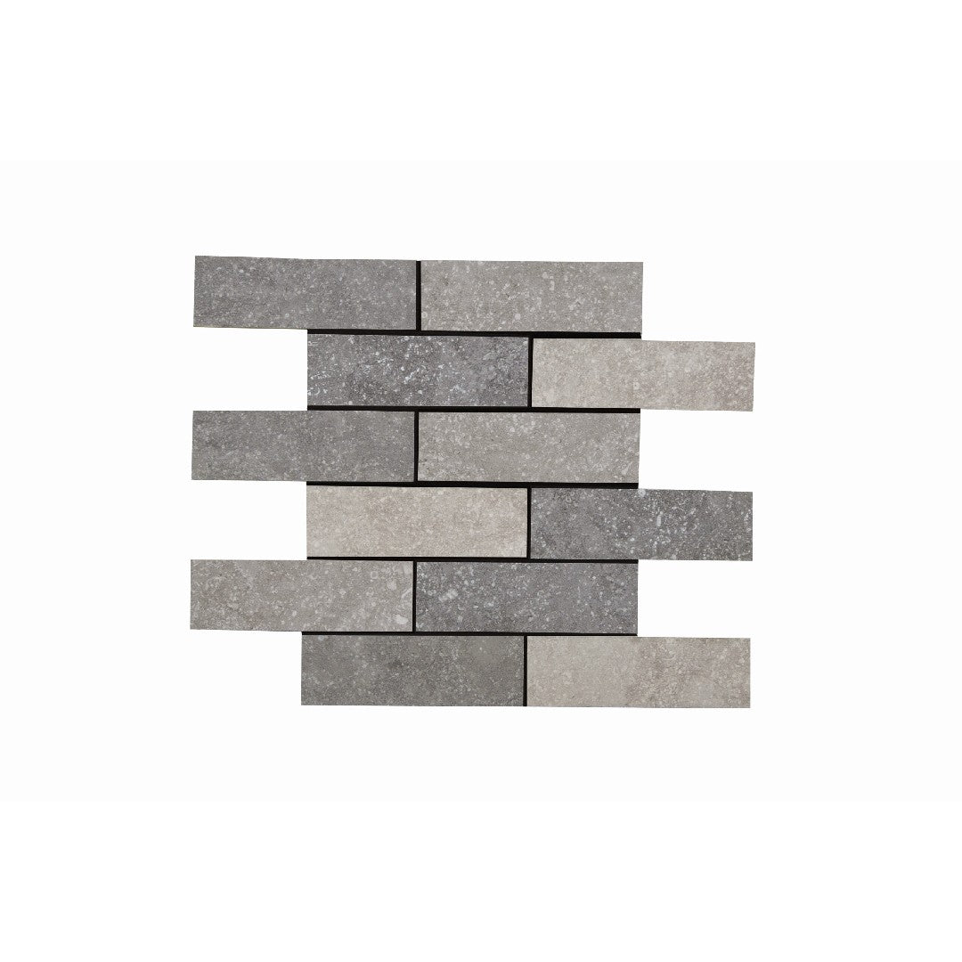 Crossville Beljn 12" x 15" Unpolished Porcelain 2x6" Blend Brick Mosaic