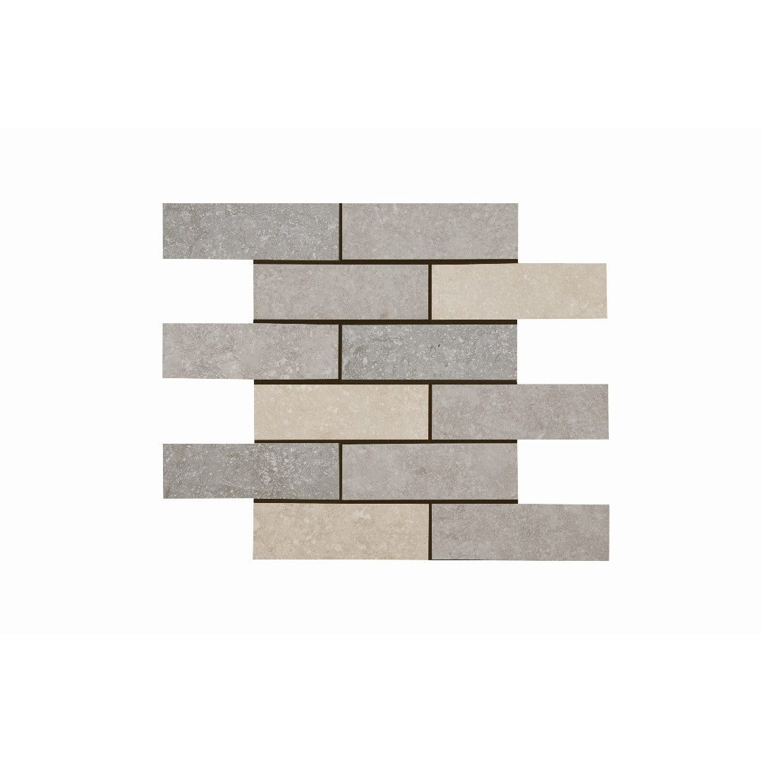 Crossville Beljn 12" x 15" Unpolished Porcelain 2x6" Blend Brick Mosaic